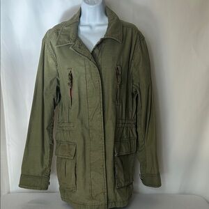 GAP Women’s XL Army Green 100% Cotton Heavy Duty Button Front Utility Jacket
